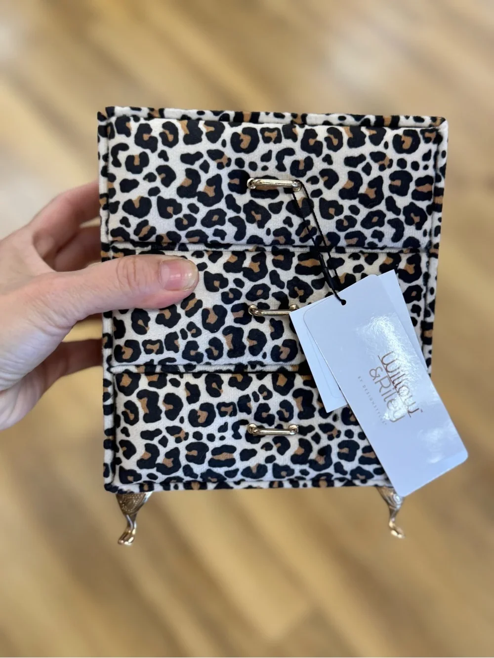 Leopard Print Jewelry Chest - Brown/Black Animal Print